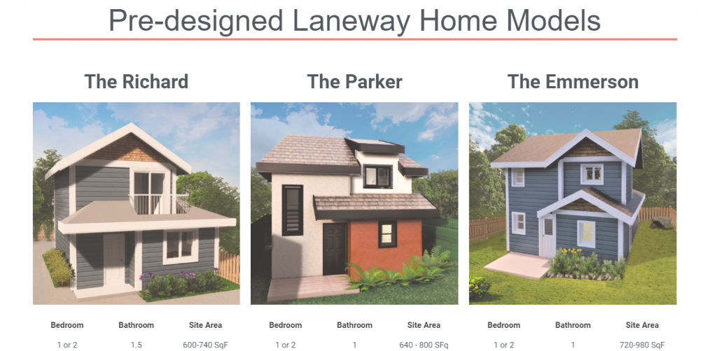 Pre-designed Laneway Home Models - Vancouver General Contractors