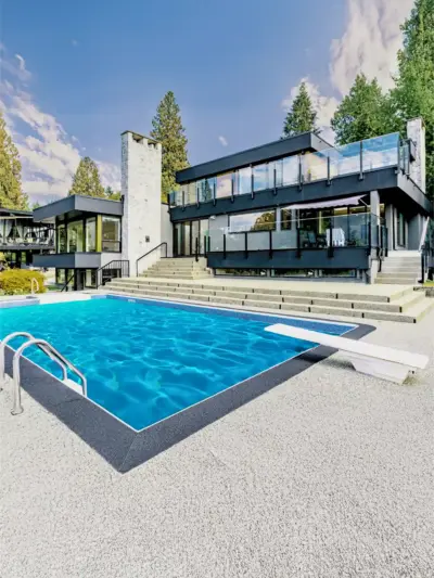 Vancouver custom home renovation with modern pool design