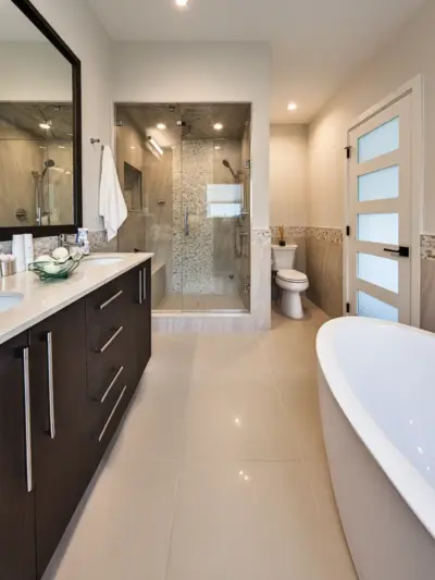 Surrey bathroom renovation modern glass shower design